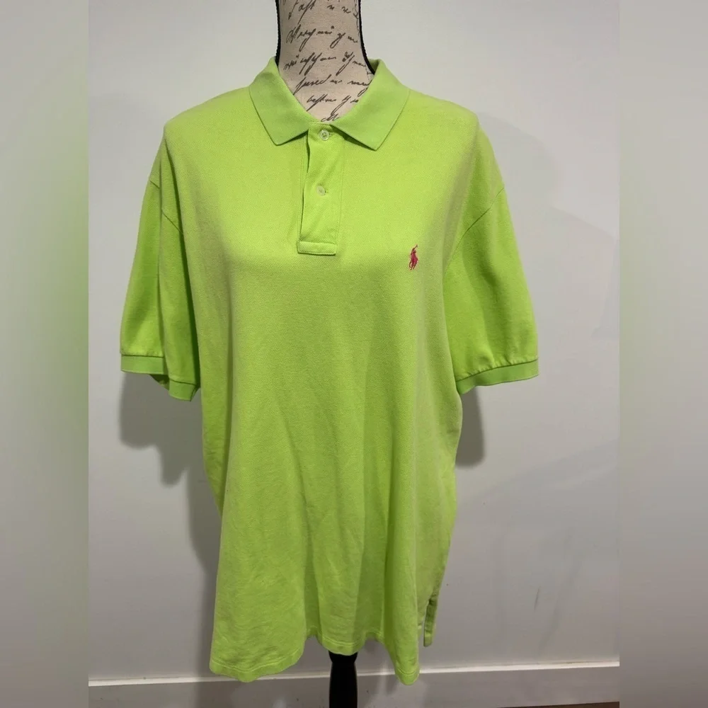 Ralph Lauren The Iconic Mesh Polo Short Sleeve Shirt Men’s Size XL Lime Green